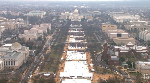 El capitolio durante la toma de posesión de Trump.