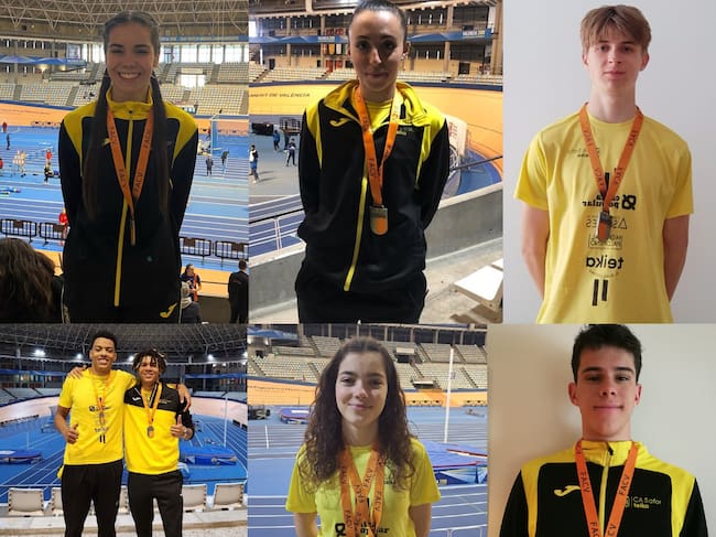 Los siete medallistas del CA Safor Teika