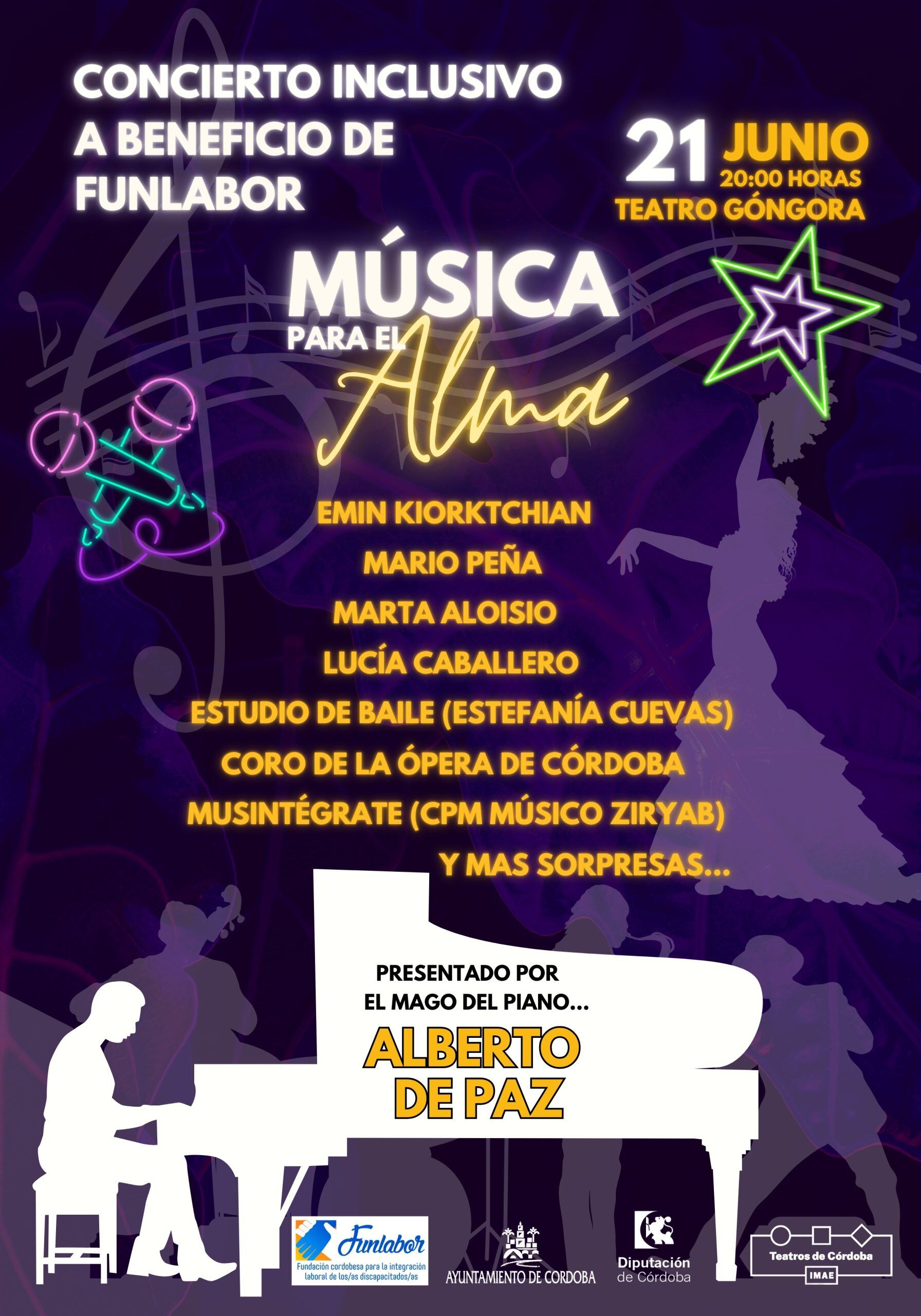 Cartel del concierto Música para el alma de la fundación Funlabor