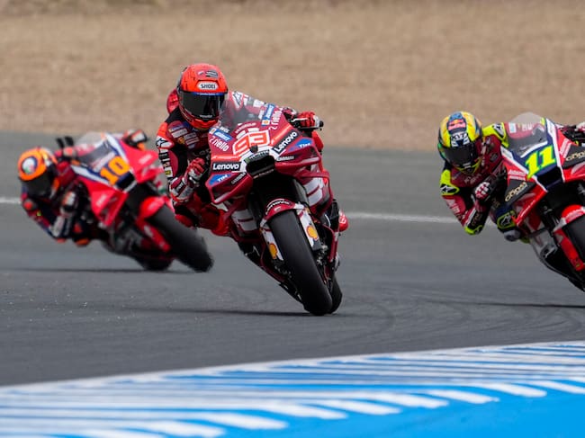 Marc Márquez durante el primer día de entrenamientos del Gran Premio de España que se disputará este fin de semana en el Circuito de Jerez-Ángel Nieto EFE/Román Ríos