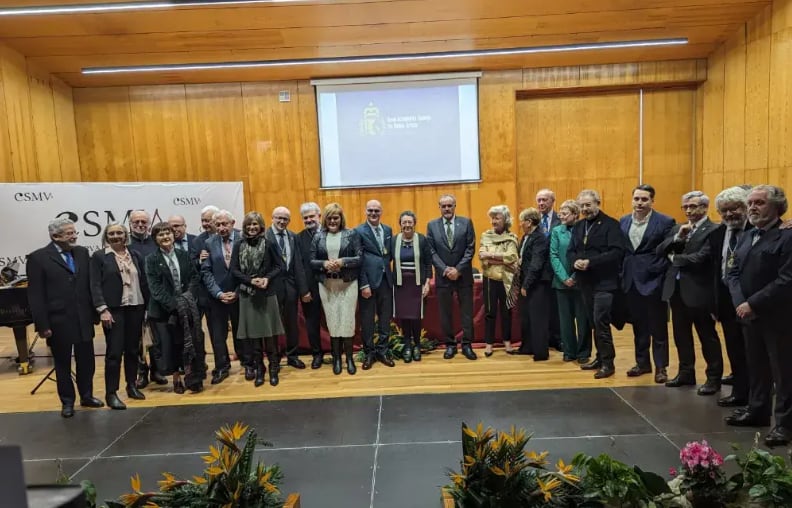 Alejo Amoedo en el acto de acceso a la Academia, en el Conservatorio Superior de Música de Vigo