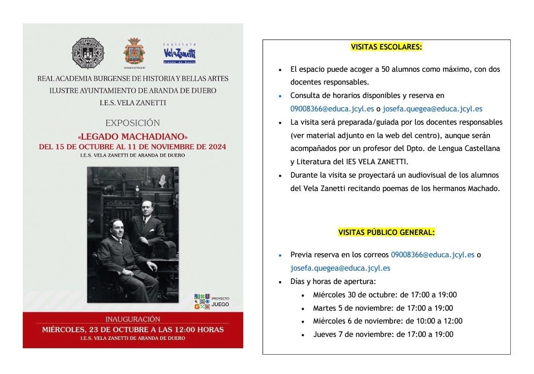 Cartel y horarios de la exposición