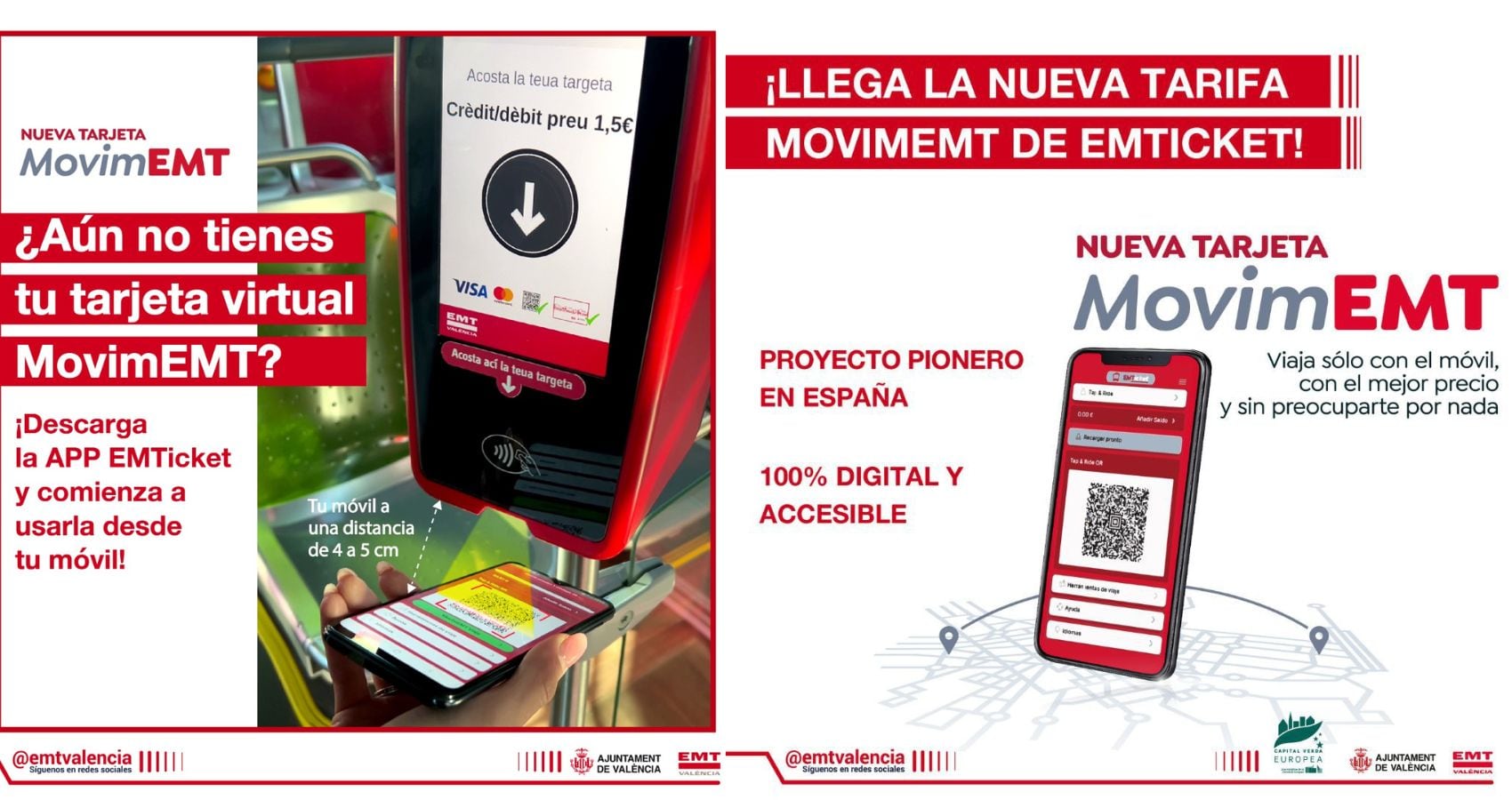 Nueva tarjeta virtual MovimEMT en Valencia