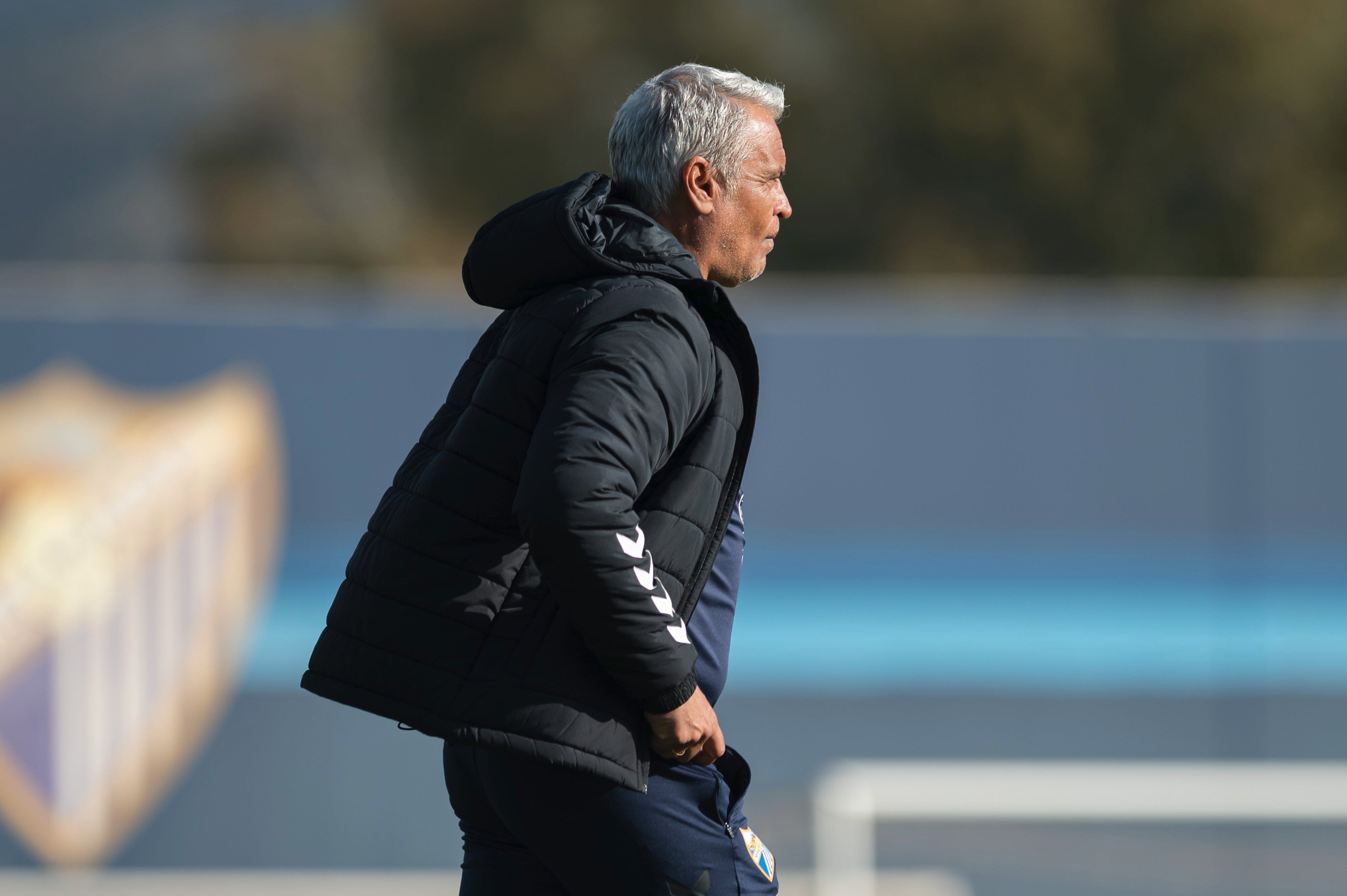 Sergio Pellicer, en un entrenamiento del Málaga