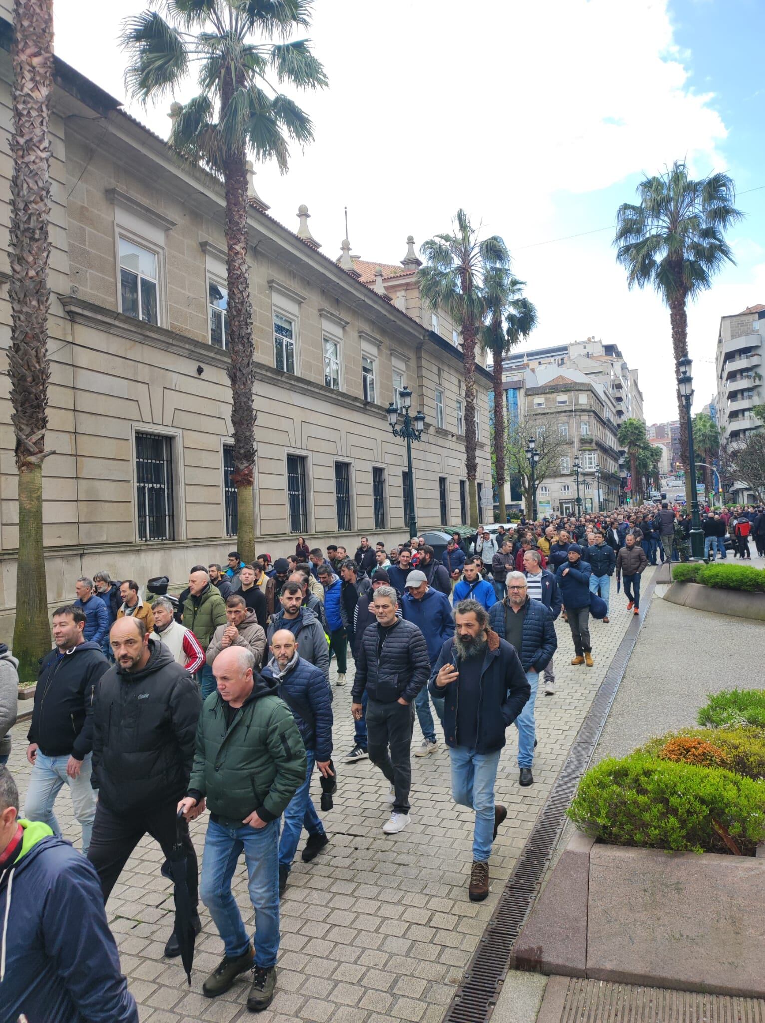 Manifestación del sector Naval en Vigo en protesta por el fallecimiento de un trabajador en accidente laboral