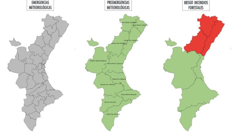 Riesgo de incendios forestales hoy