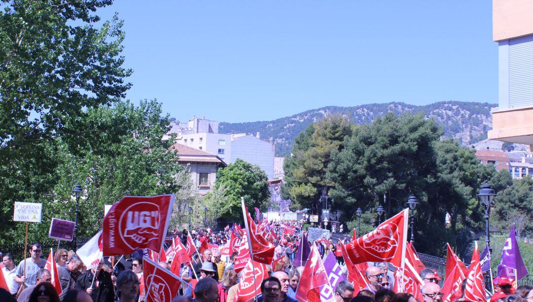 Imagen general de la manifestación que tuvo lugar el año pasado con motivo del Primero de Mayo