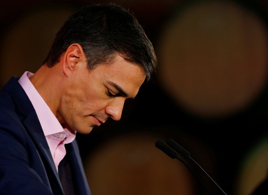 Pedro Sánchez durante el acto que ha tenido lugar este domingo en Chiclana de la Frontera