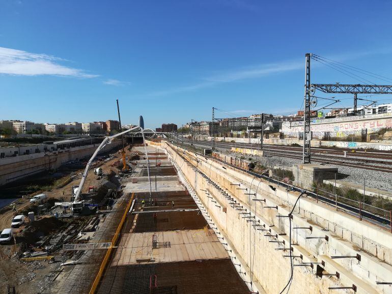 Les obres a la zona de La Sagrera