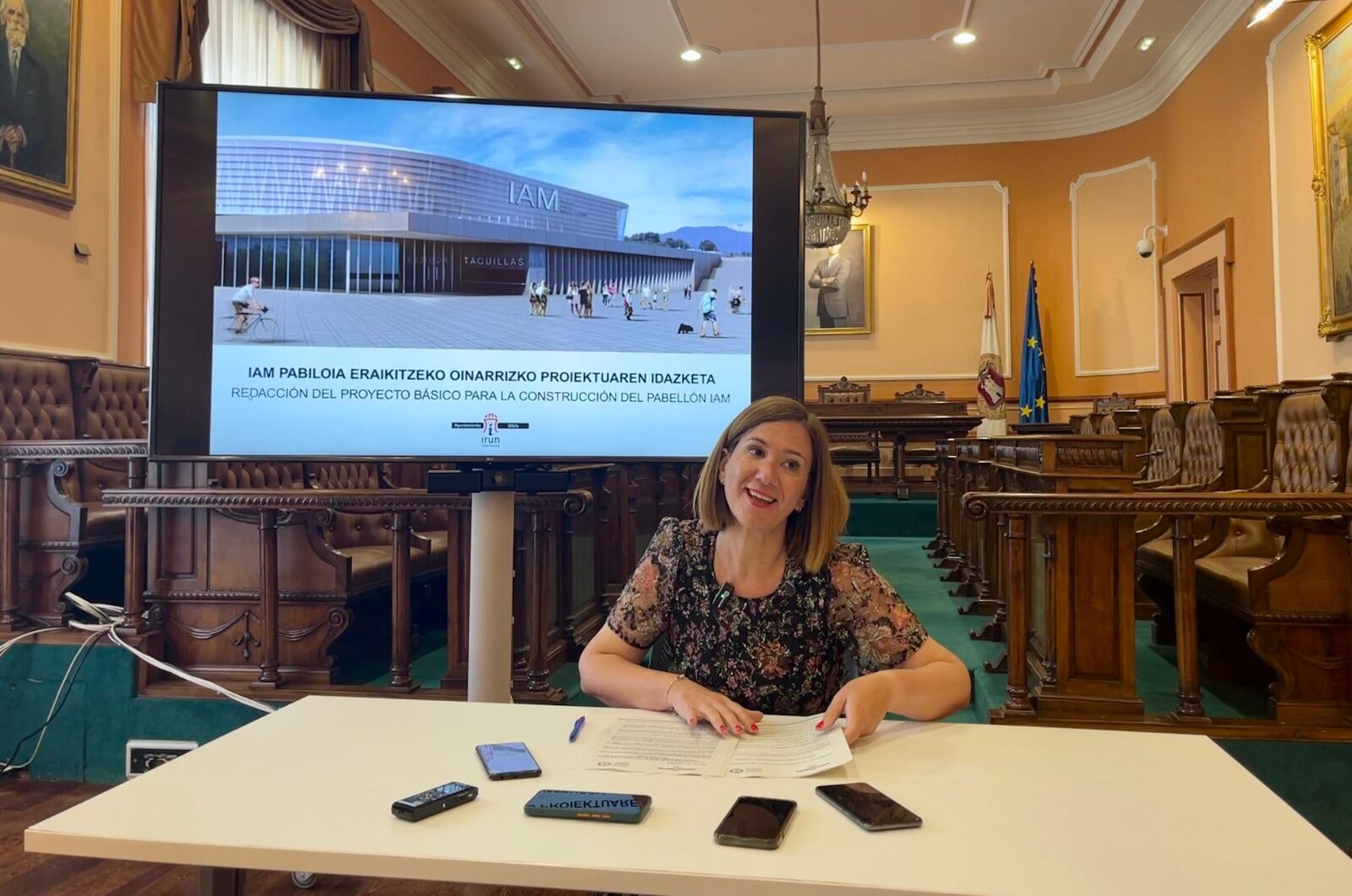 La alcaldesa de Irun Cristina Laborda durante la rueda de prensa.