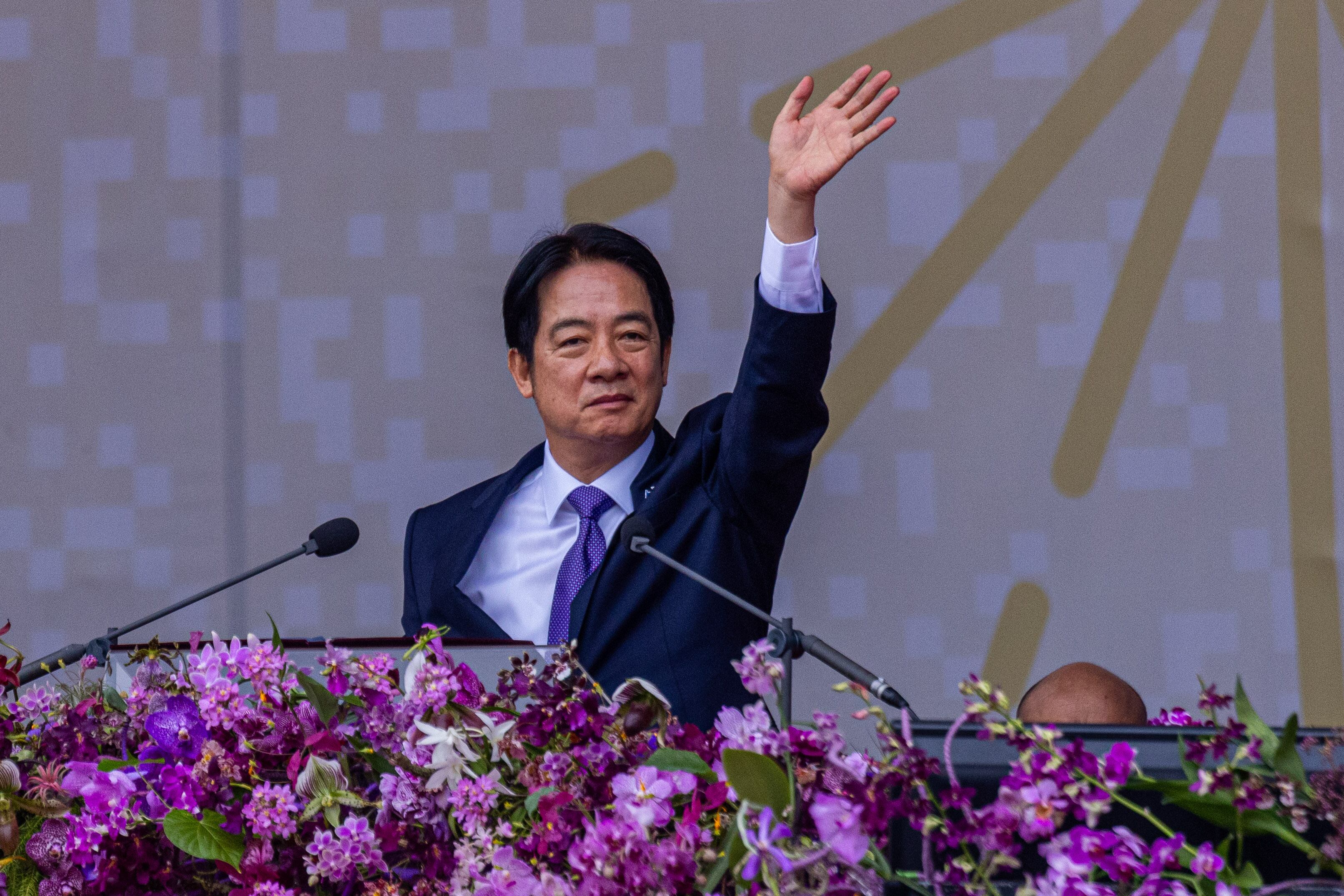 El presidente de Taiwán, Lai Ching-Te, durante su discurso por el Día Nacional