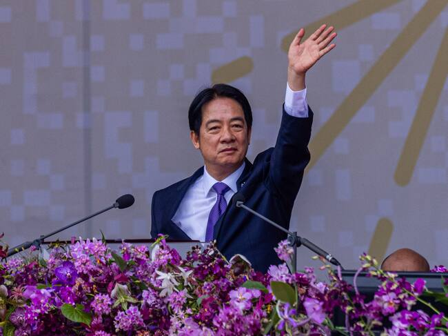 El presidente de Taiwán, Lai Ching-Te, durante su discurso por el Día Nacional