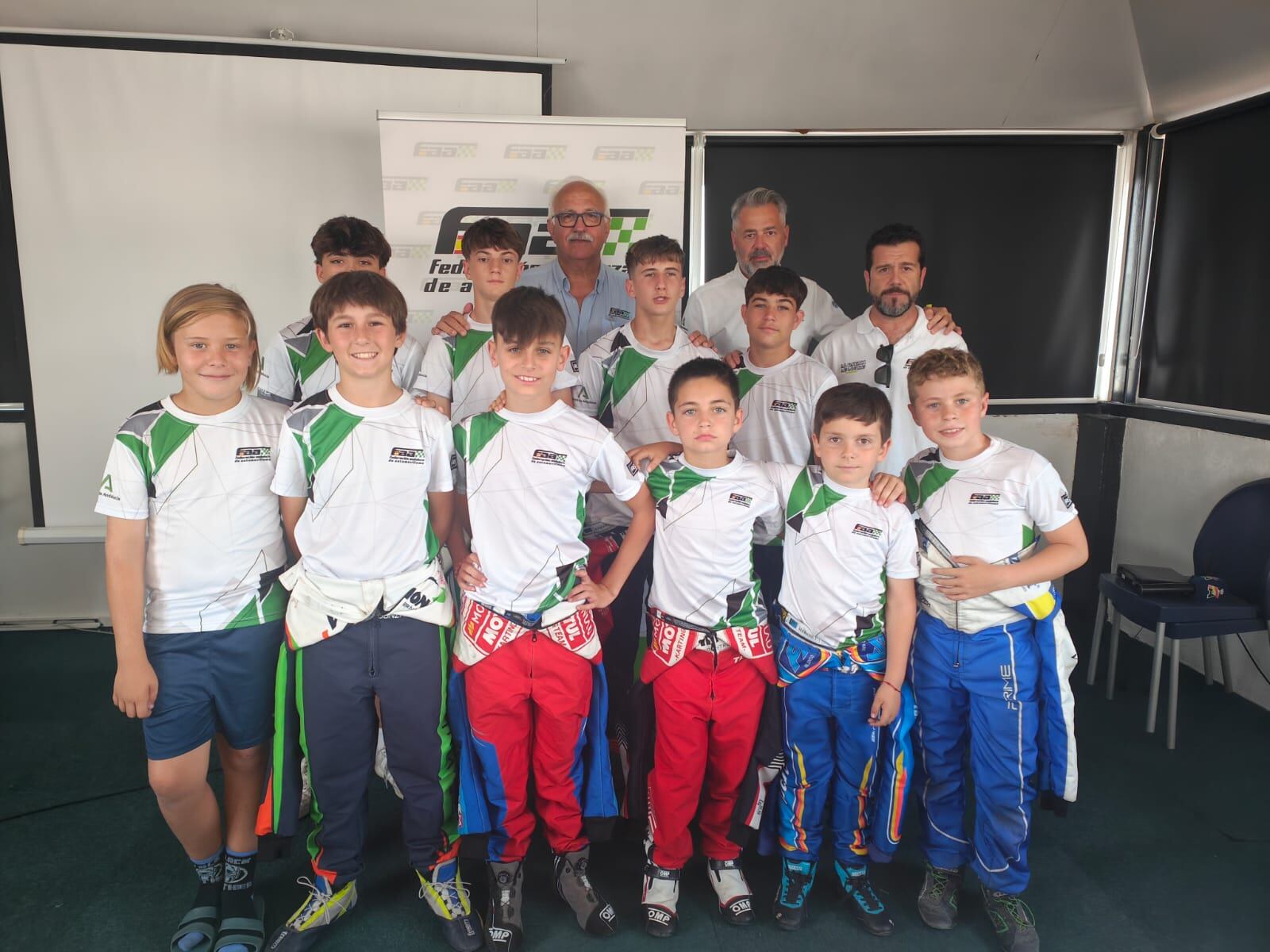 Los integrantes de la selección andaluza de karting de la FAA