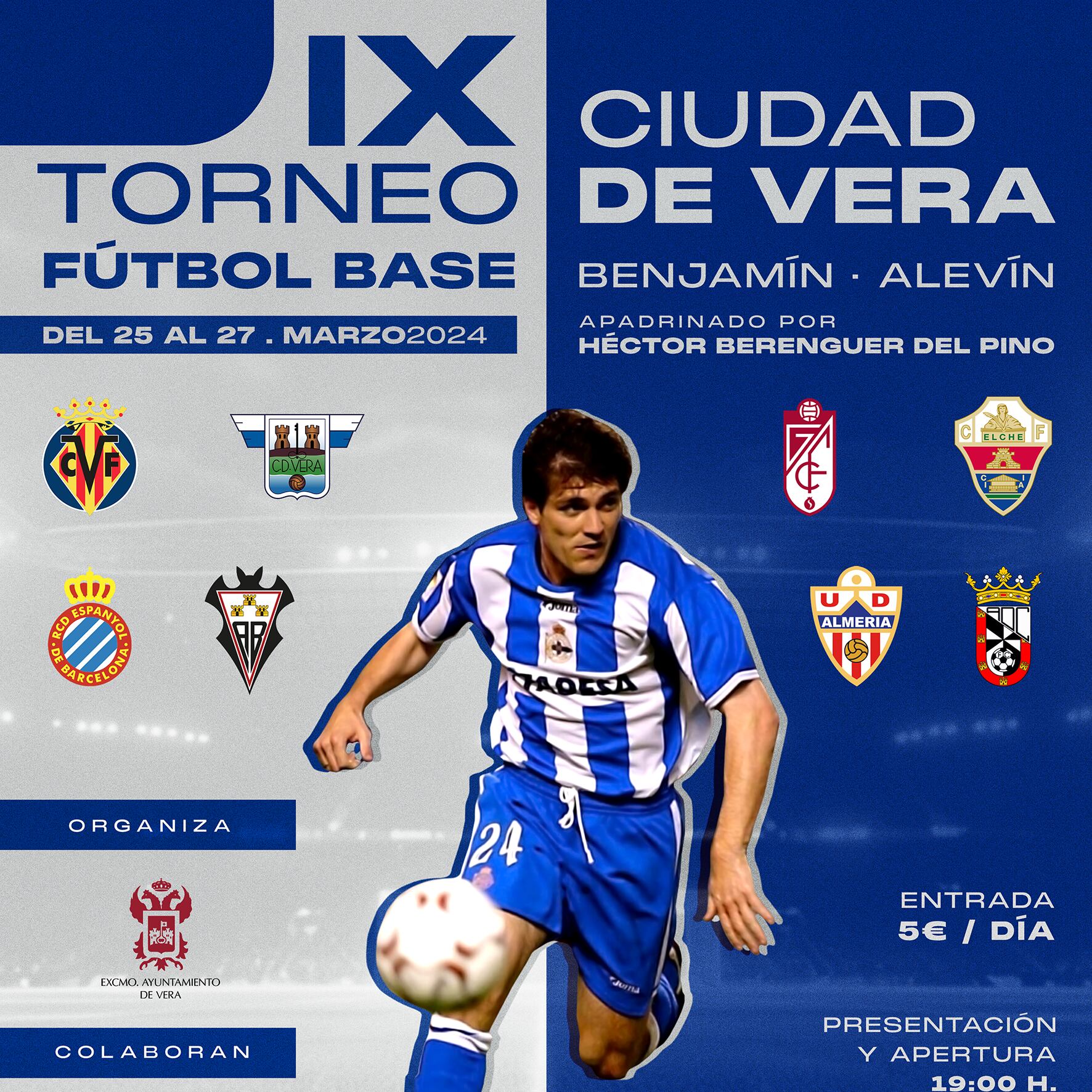 Cartel del IX Torneo de Fútbol Base Ciudad de Vera.