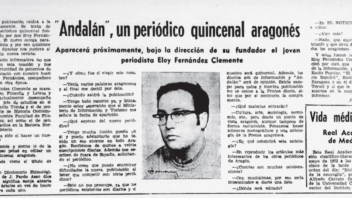 Eloy Fernández Clemente, premio Aragón 2022 a Andalán - Hoy por Hoy Aragón (20/04/2022)