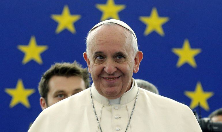 El papa Francisco durante su discurso ante el Parlamento Europeo en Estrasburgo