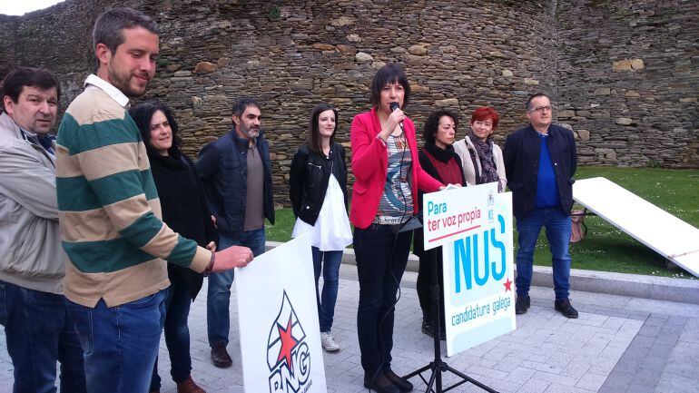 La portavoz nacional del BNG, Ana Pontón, presenta la candidatura por la provincia de Lugo a las Elecciones Generales del 26J en la capital lucense.