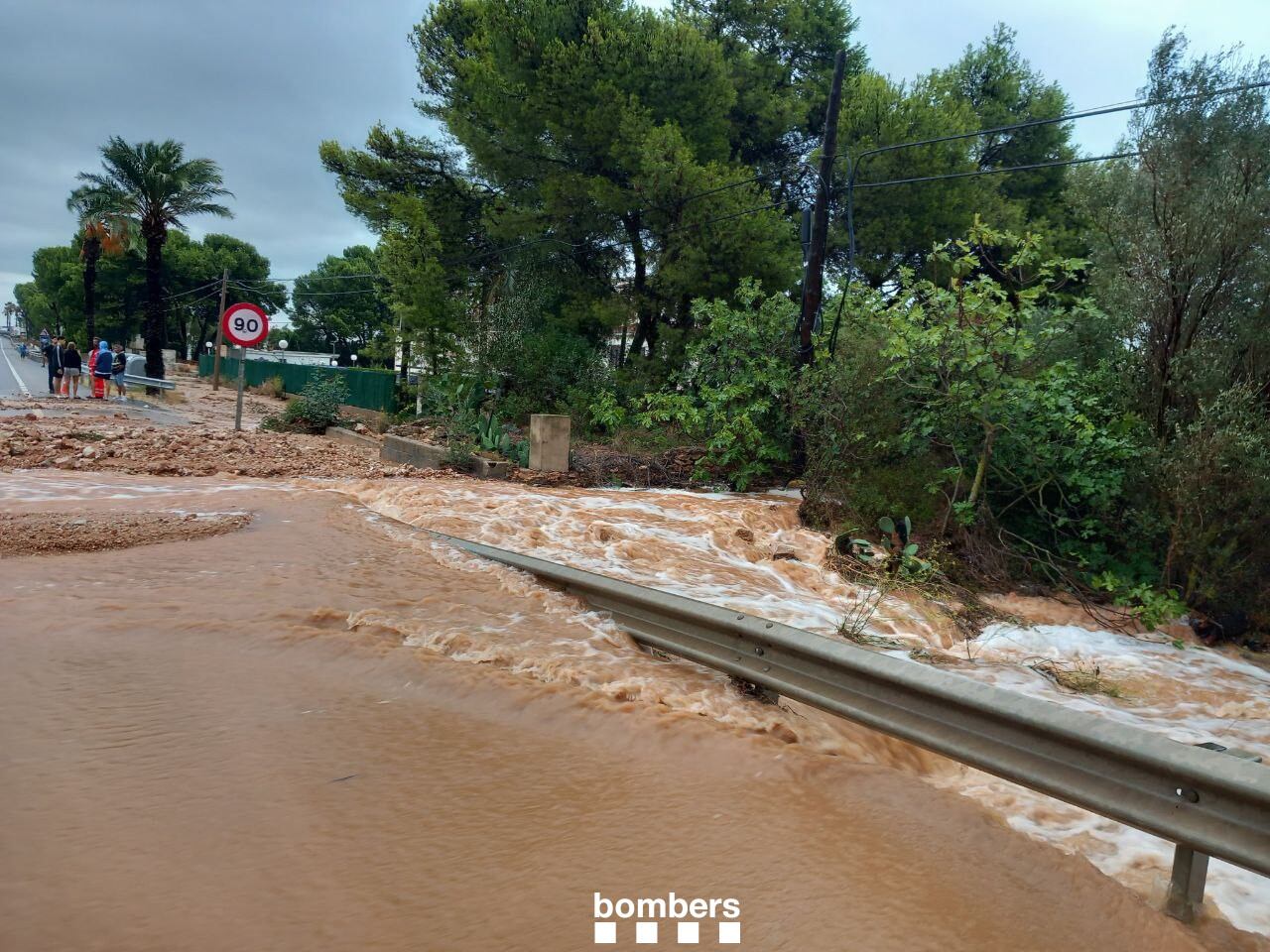 Imatge de les inundacions a les Cases d'Alcanar