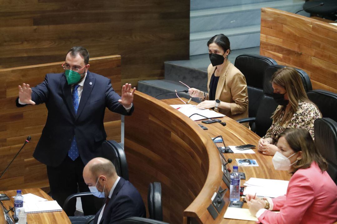 El Presidente del Principado, en un momento del Pleno de La junta General celebrado este Miércoles