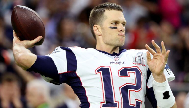 Tom Brady, durante el calentamiento previo a la Super Bowl LI frente a los Falcons de Atlanta