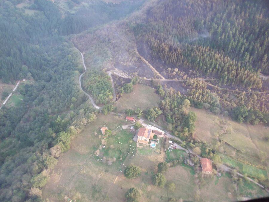 Foto aérea del Incendio en el Valle de Mena