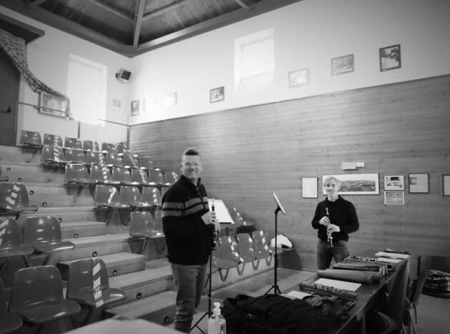 Germán Alameda (izq.) y Jesús Costa ensayando