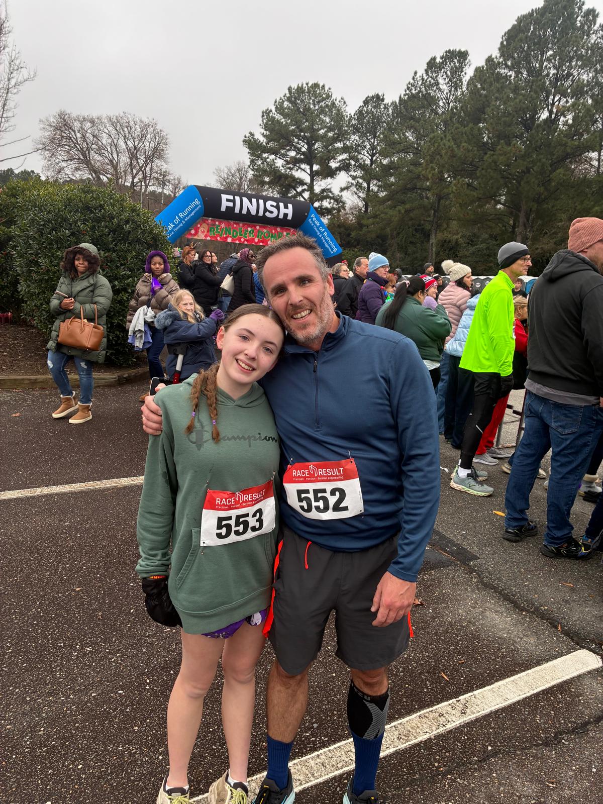 En una carrera con su hija mayor