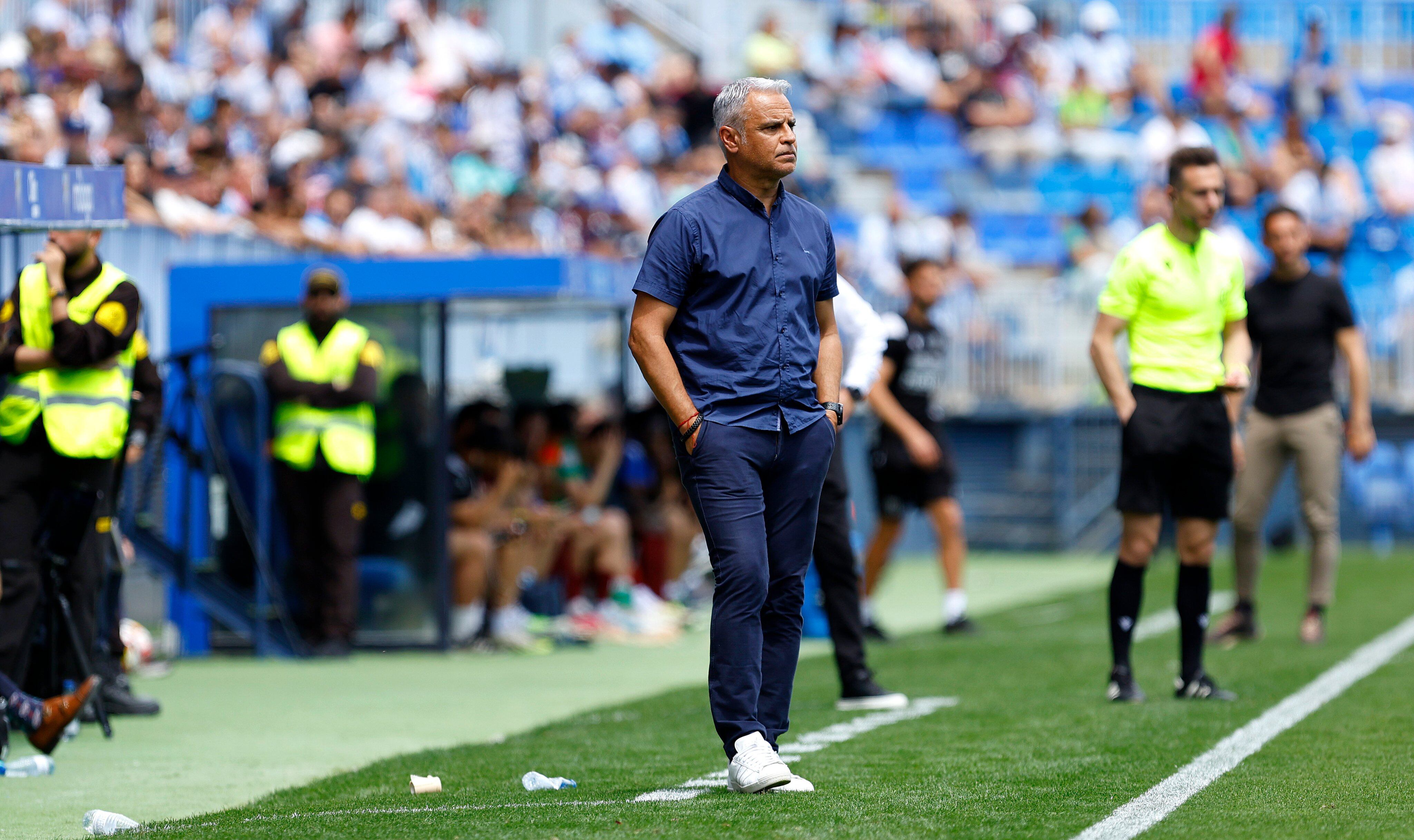 Sergio Pellicer, en la banda de La Rosaleda