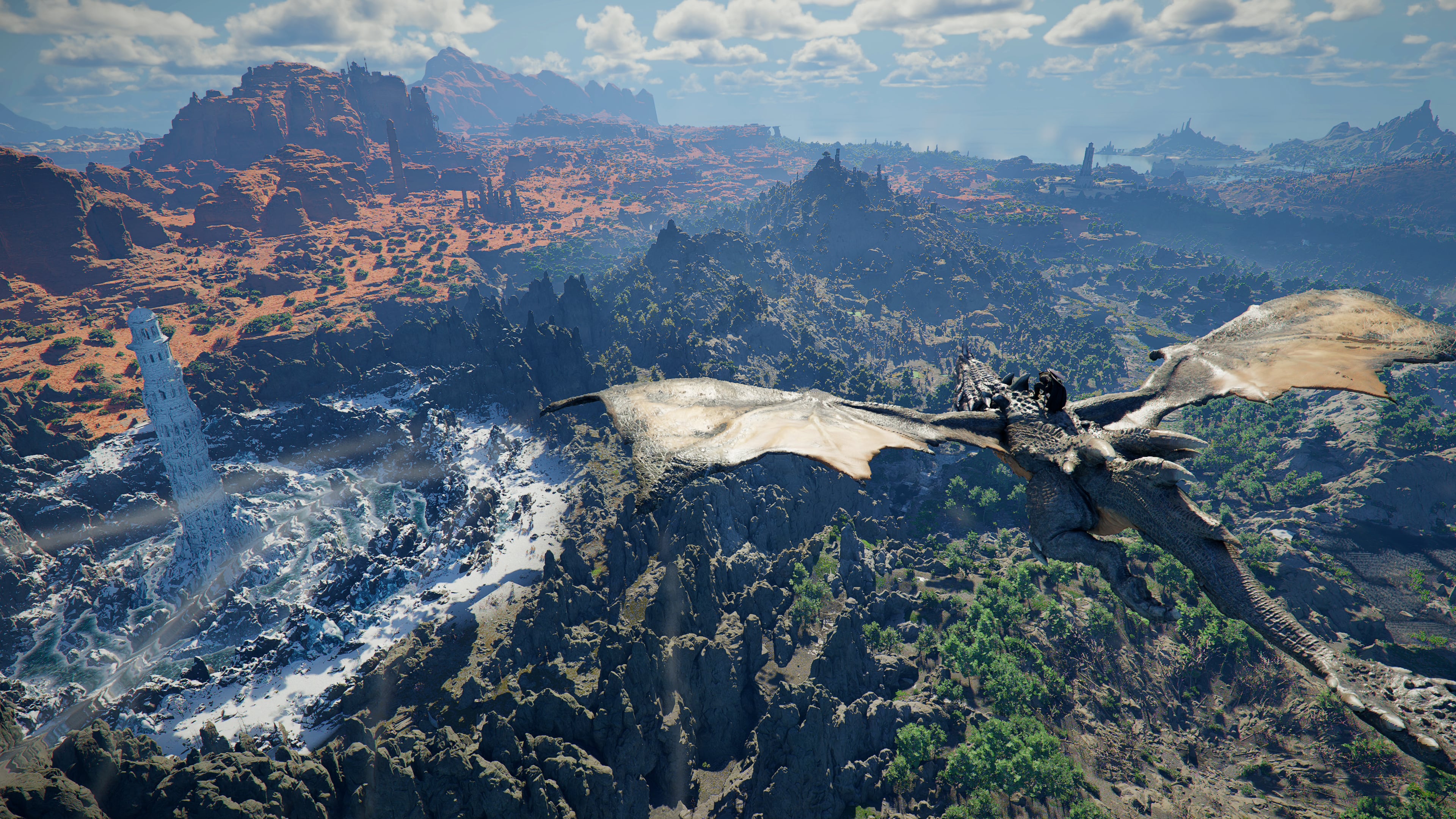 Viajando por Pywel a lomos de un dragón