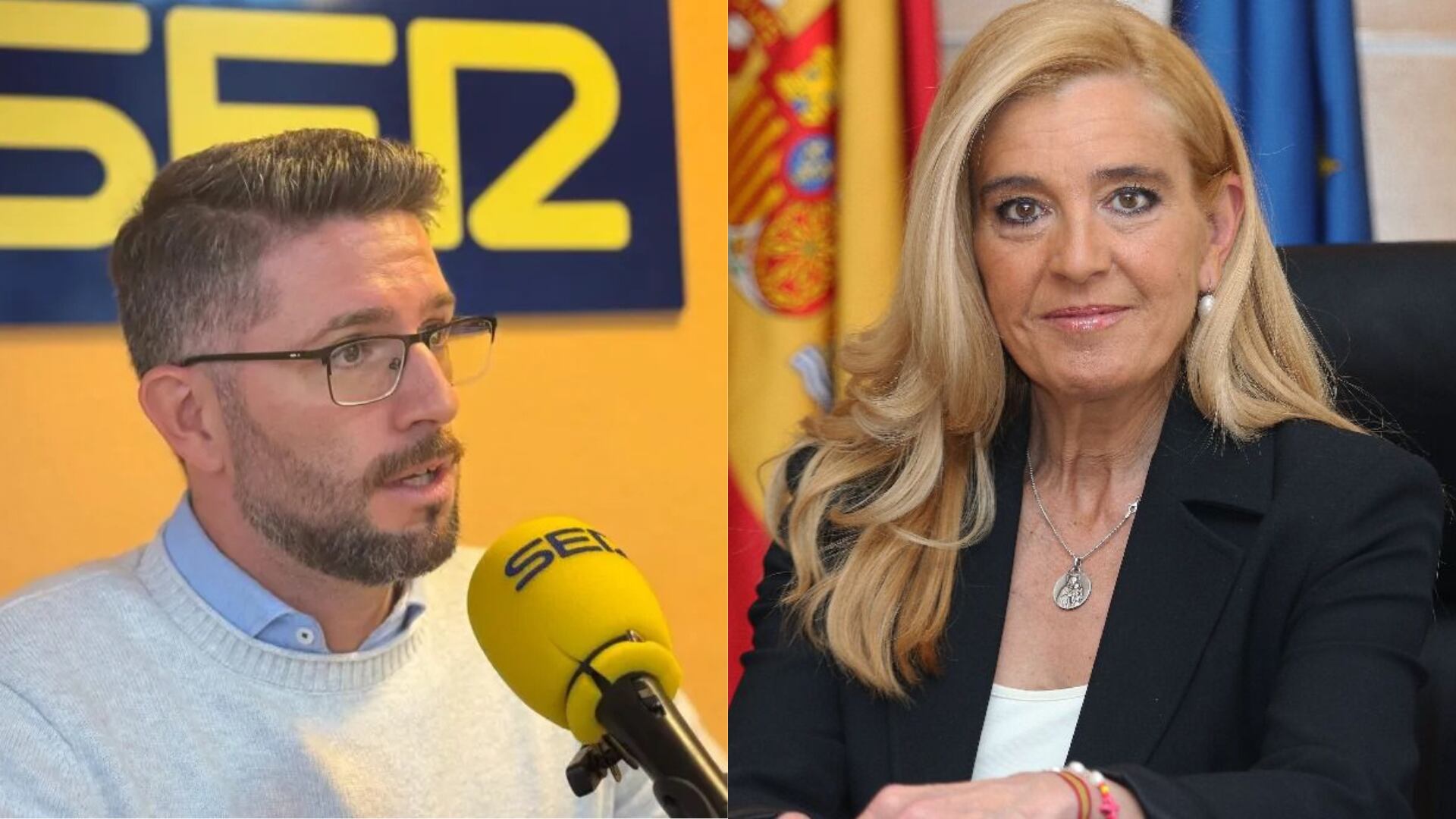 Andres Villa, portavoz del PSOE, y Mariola Vargas, alcaldesa de Collado Villalba