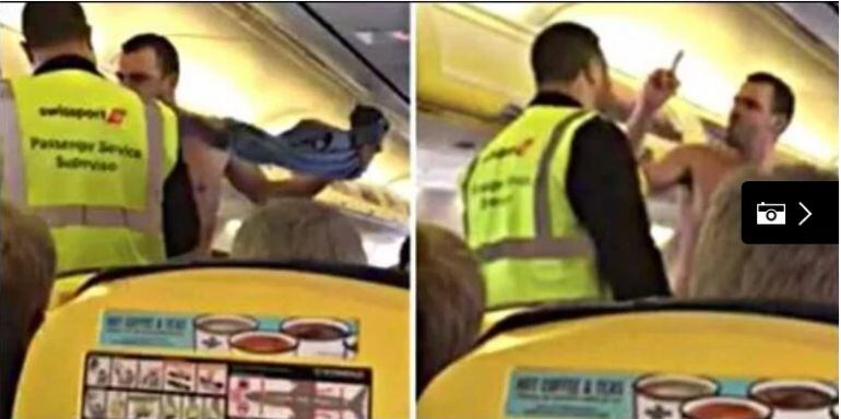 Turista desnudo en Ryanair