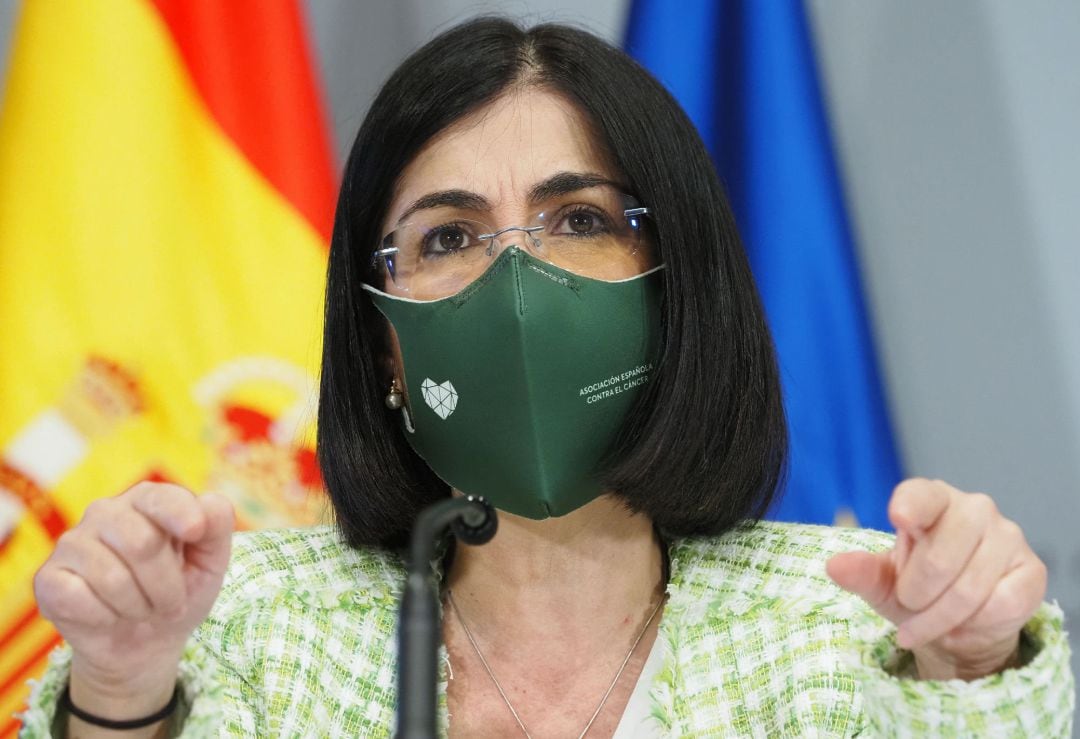 La ministra de Sanidad, Carolina Darias, comparece en una rueda de prensa,