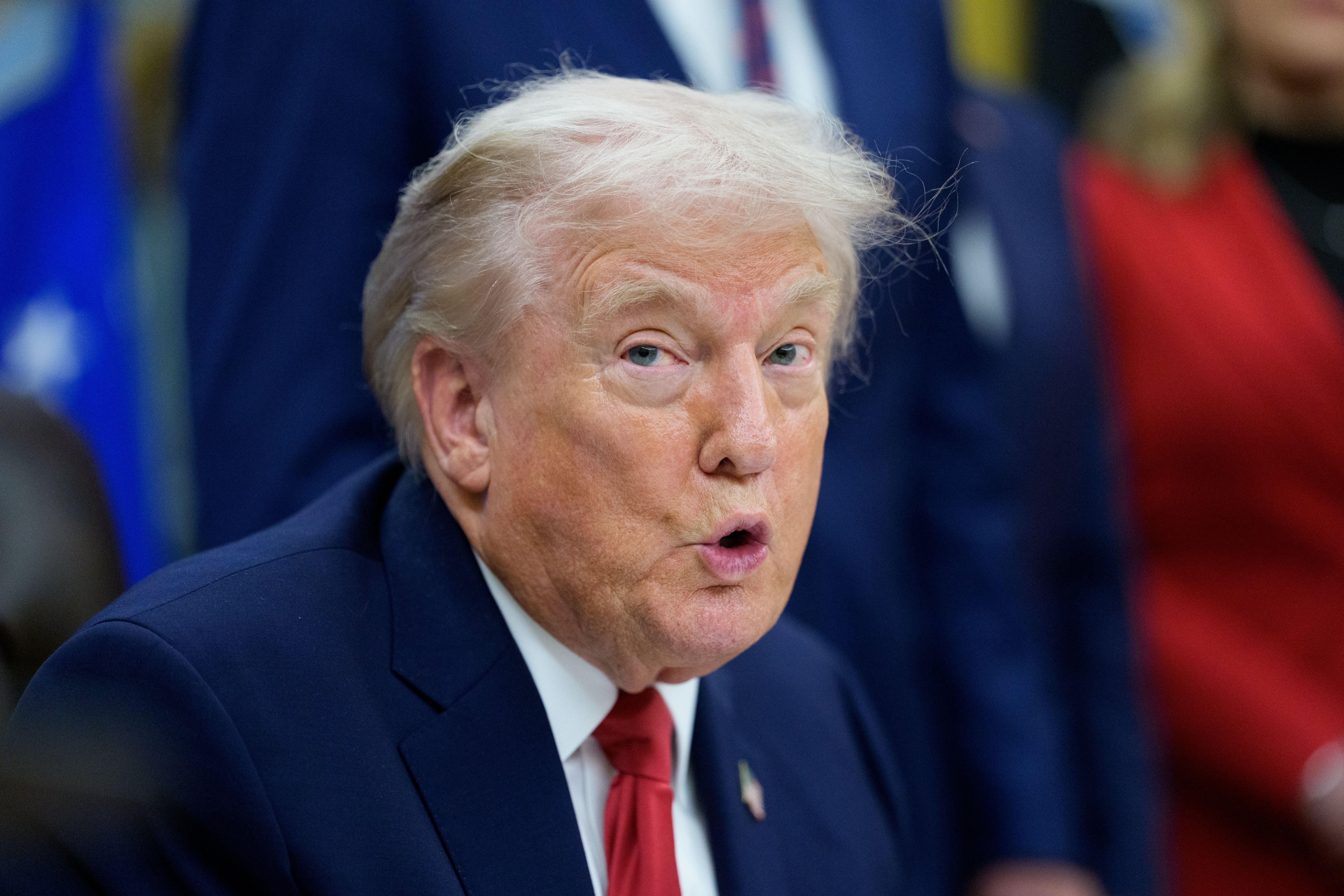 El presidente de EEUU, Donald J Trump, en el Despacho Oval este jueves