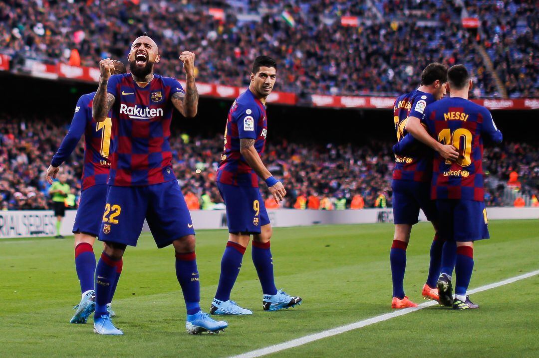 Arturo Vidal celebra uno de sus goles esta temporada