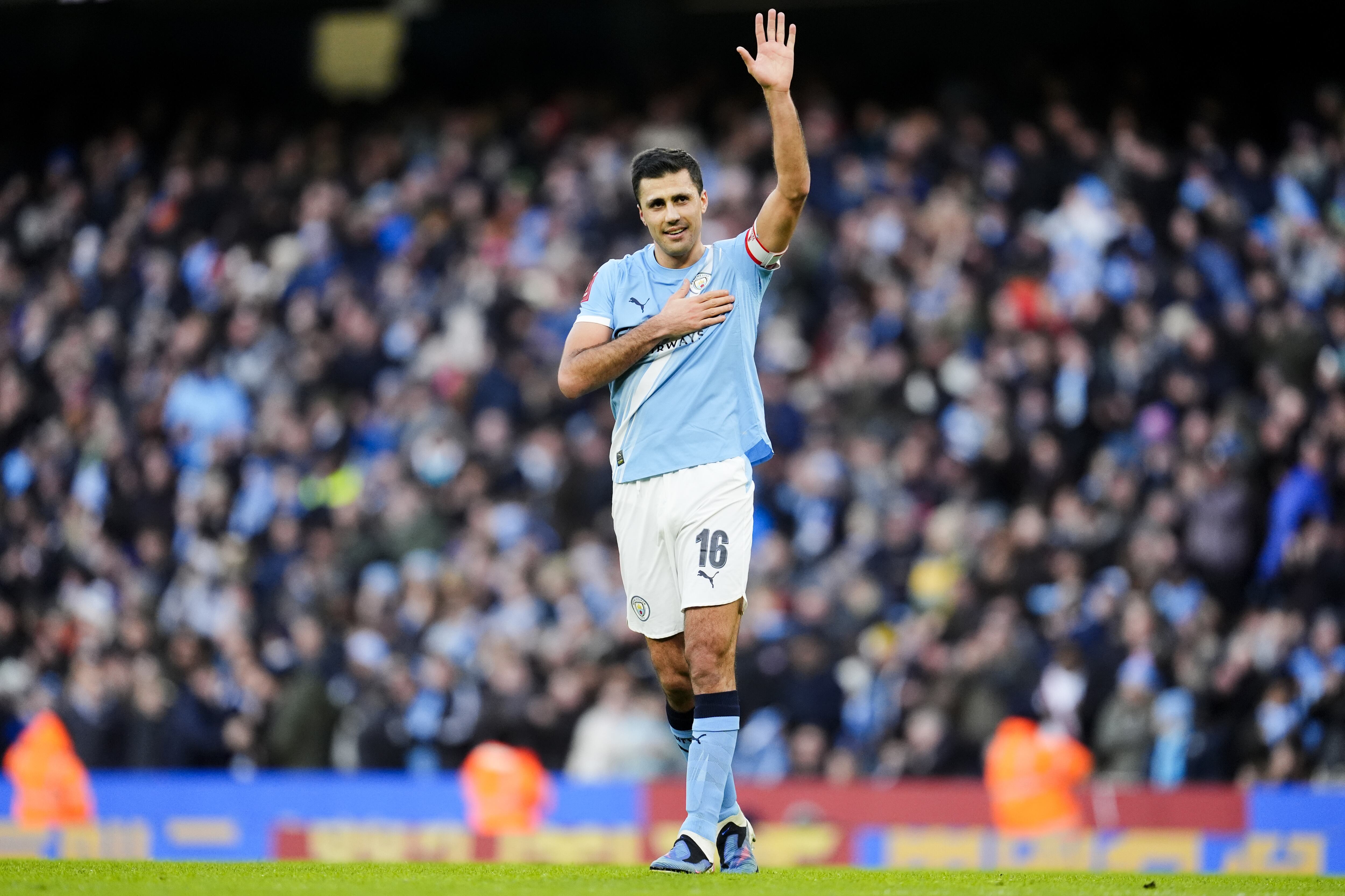 Rodri celebra su gol en el encuentro de FA CUP contra el Exeter City