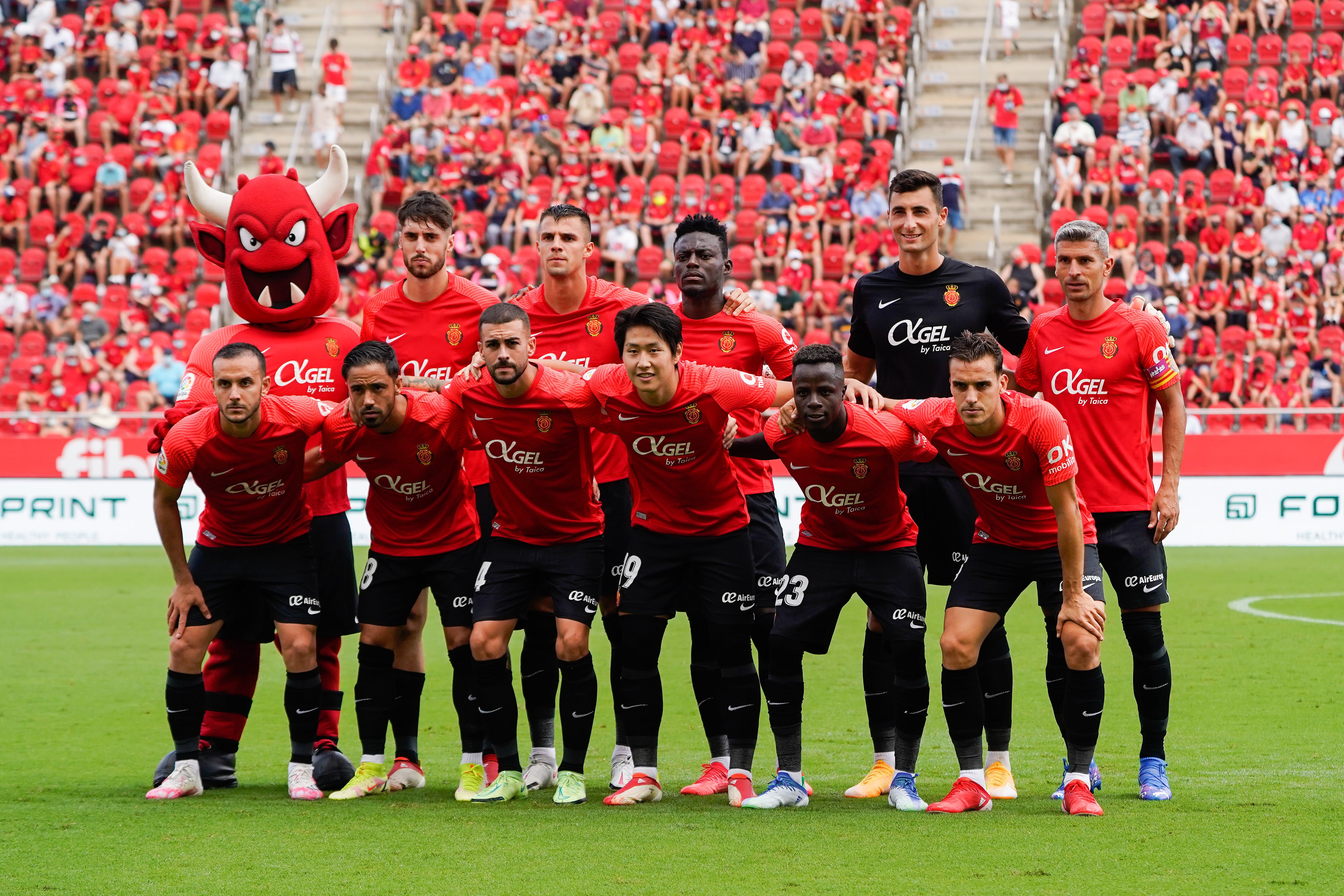 La plantilla del RCD Mallorca.