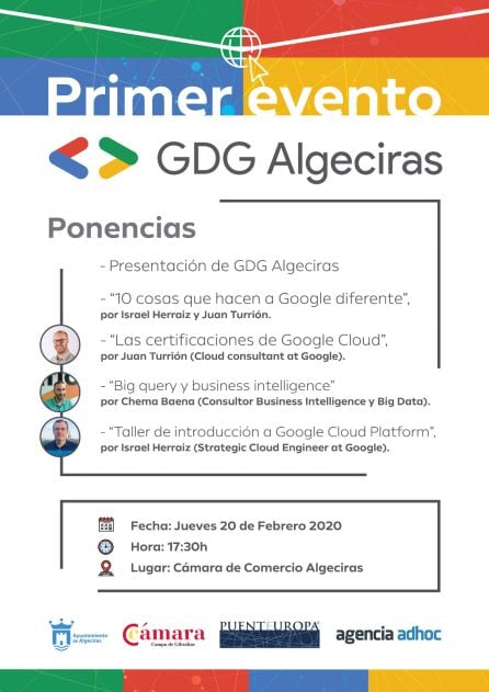 Cartel anunciador del primer evento GDG Algeciras.