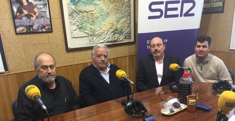 Miguel Ángel Saiz, Luis Esteban Cava, Germán Chamón y Pedro Vallejo en el estudio de SER Cuenca.