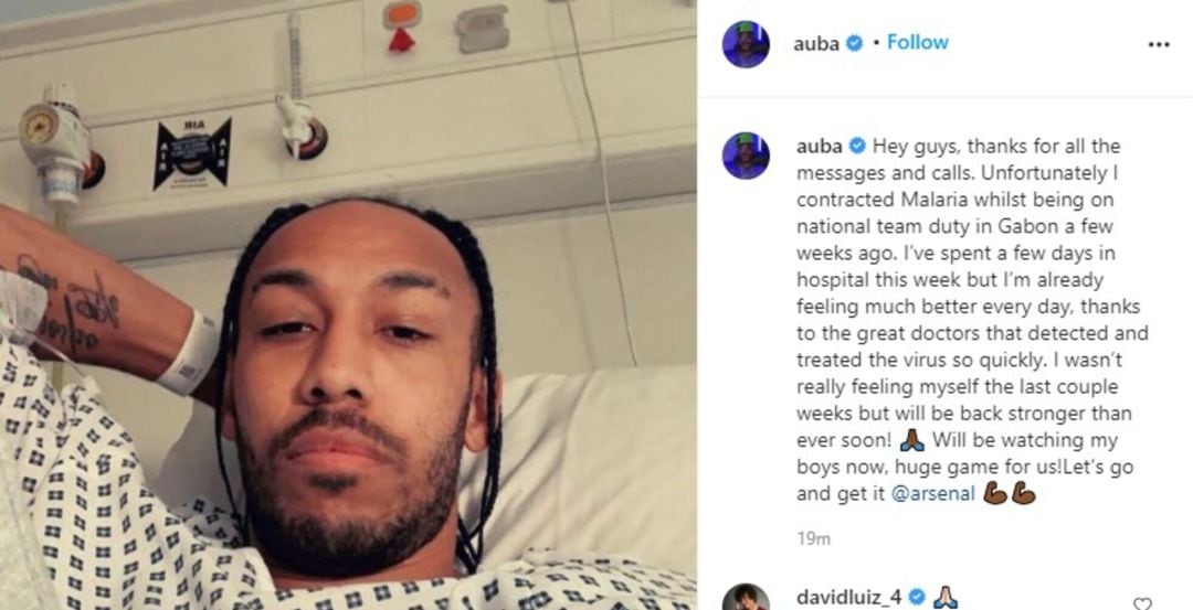 Aubameyang, en el hospital