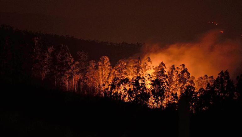 Incendio forestal en 2015, en Cantabria.