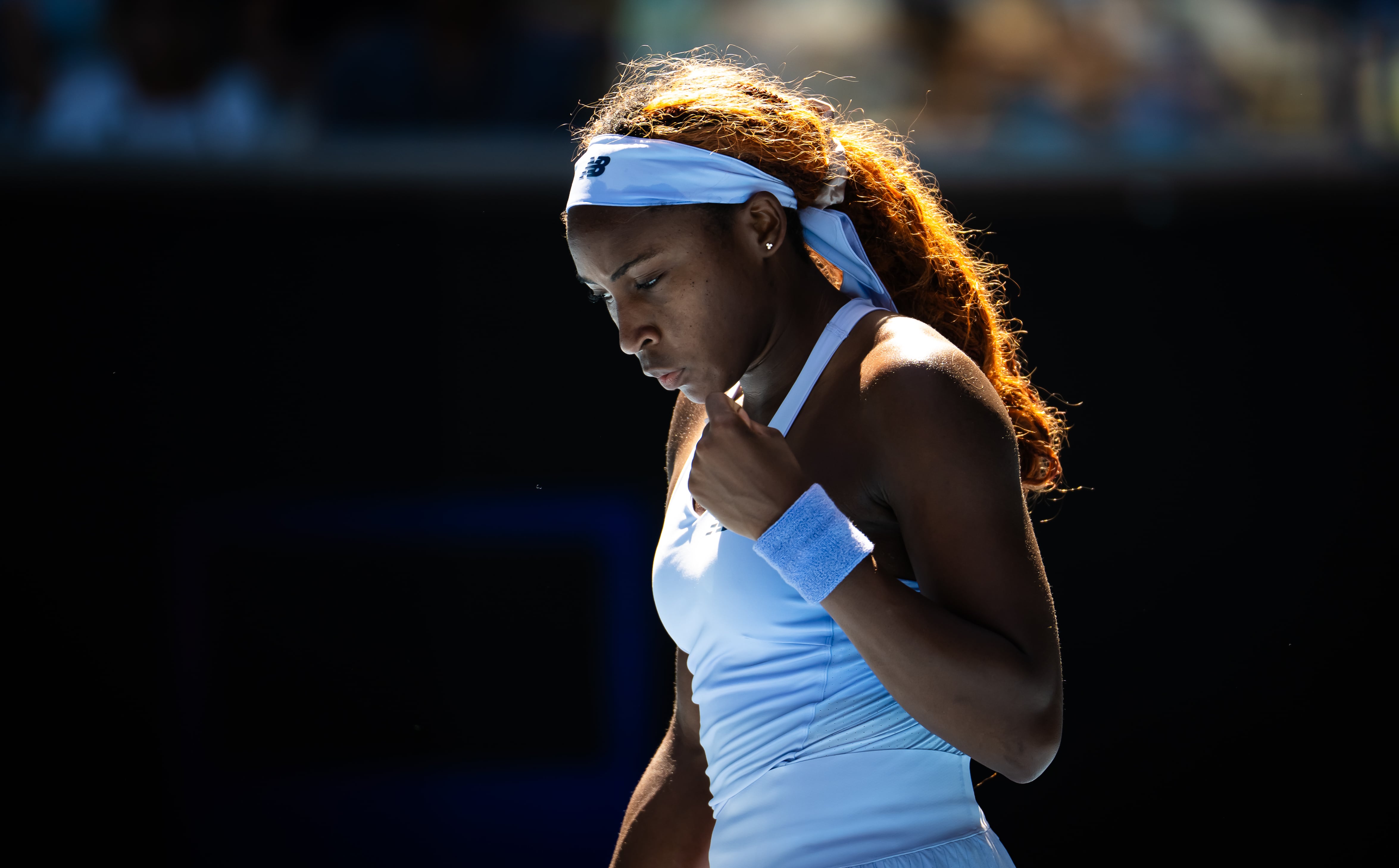 Coco Gauff, durante su partido ante Olga Danilovic en el Open de Australia 2026