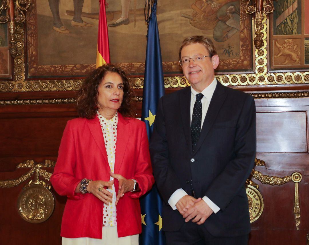 La ministra de Hacienda, Mª Jesús Montero y el President Ximo Puig