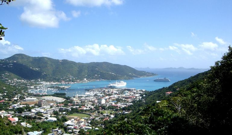 Vista general de Tórtola, una de las Islas Vírgenes Británicas.