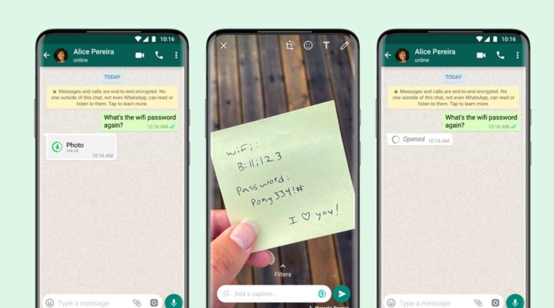 Ya puedes enviar fotografías y vídeos que se autodestruyen en WhatsApp.