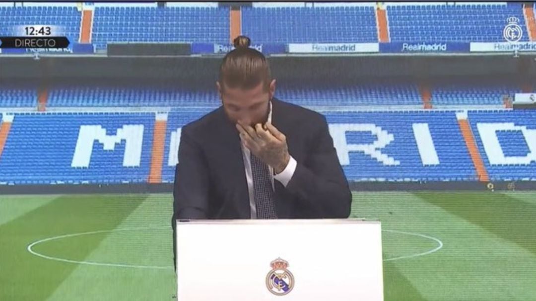 Sergio Ramos no puede aguantar las lágrimas