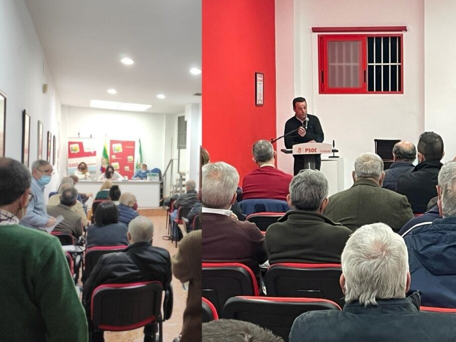 IU y PSOE en sendas asambleas sobre la moción de censura en Linares.