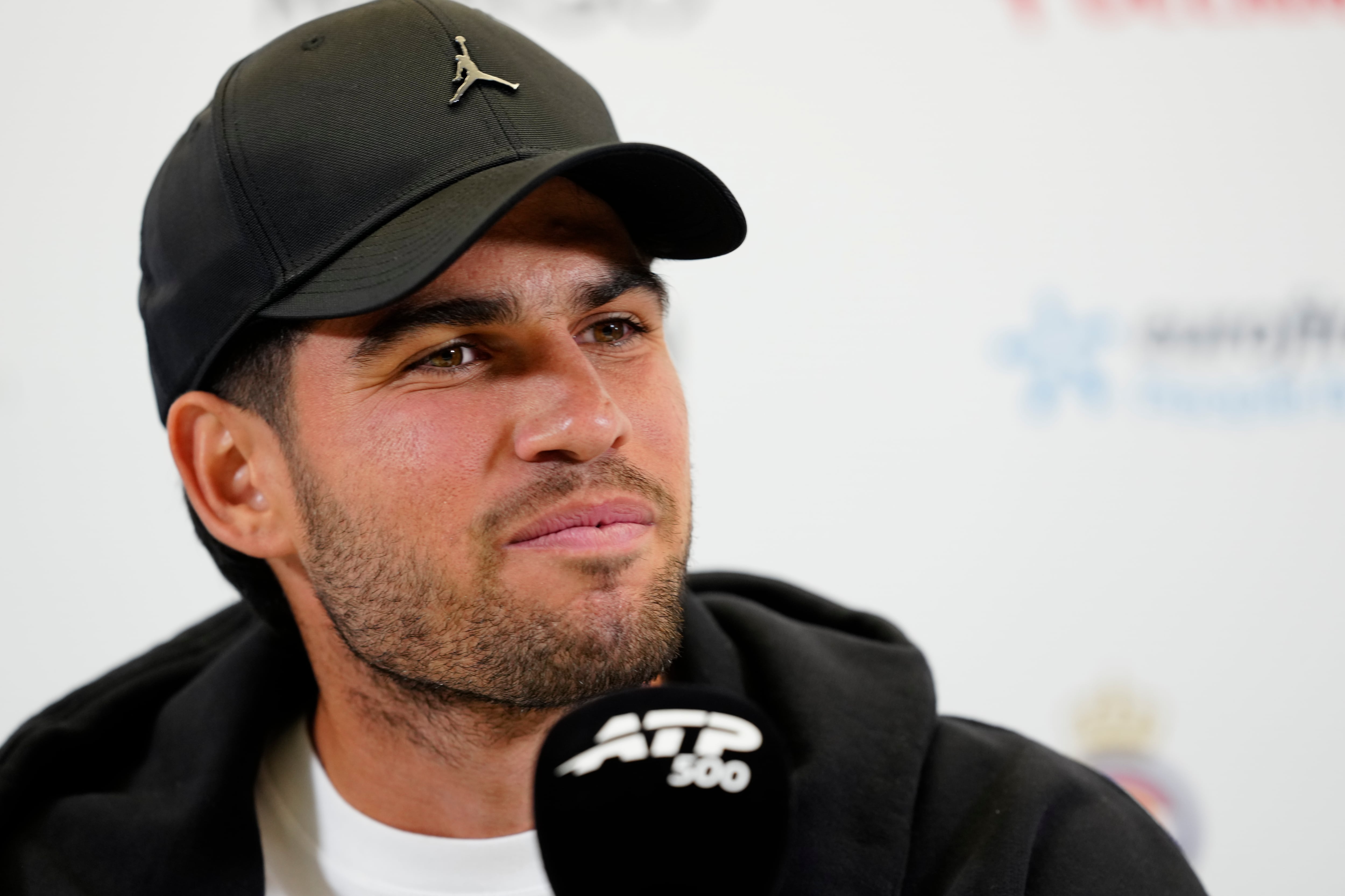 Carlos Alcaraz, en la rueda de prensa previa a su debut en el Conde de Godó