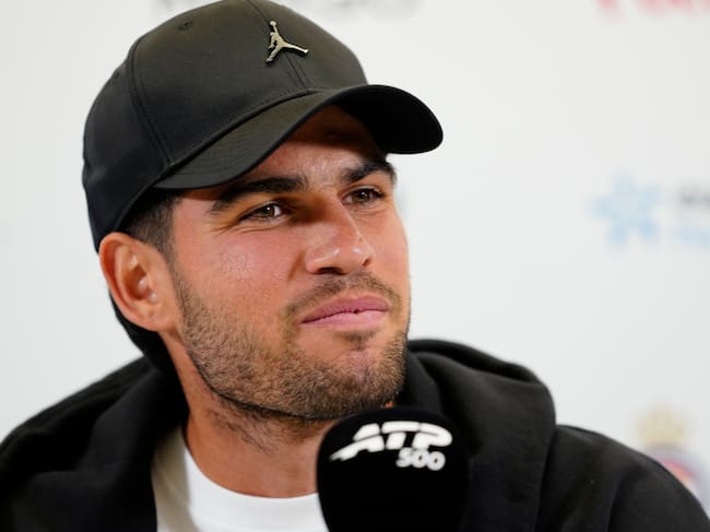 Carlos Alcaraz, en la rueda de prensa previa a su debut en el Conde de Godó