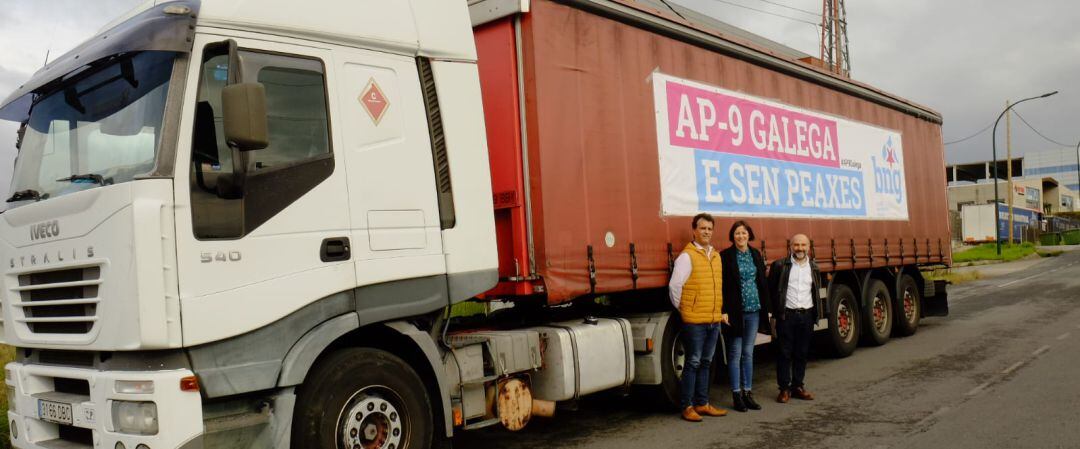 Camión del BNG para reclamar la supresión de peajes