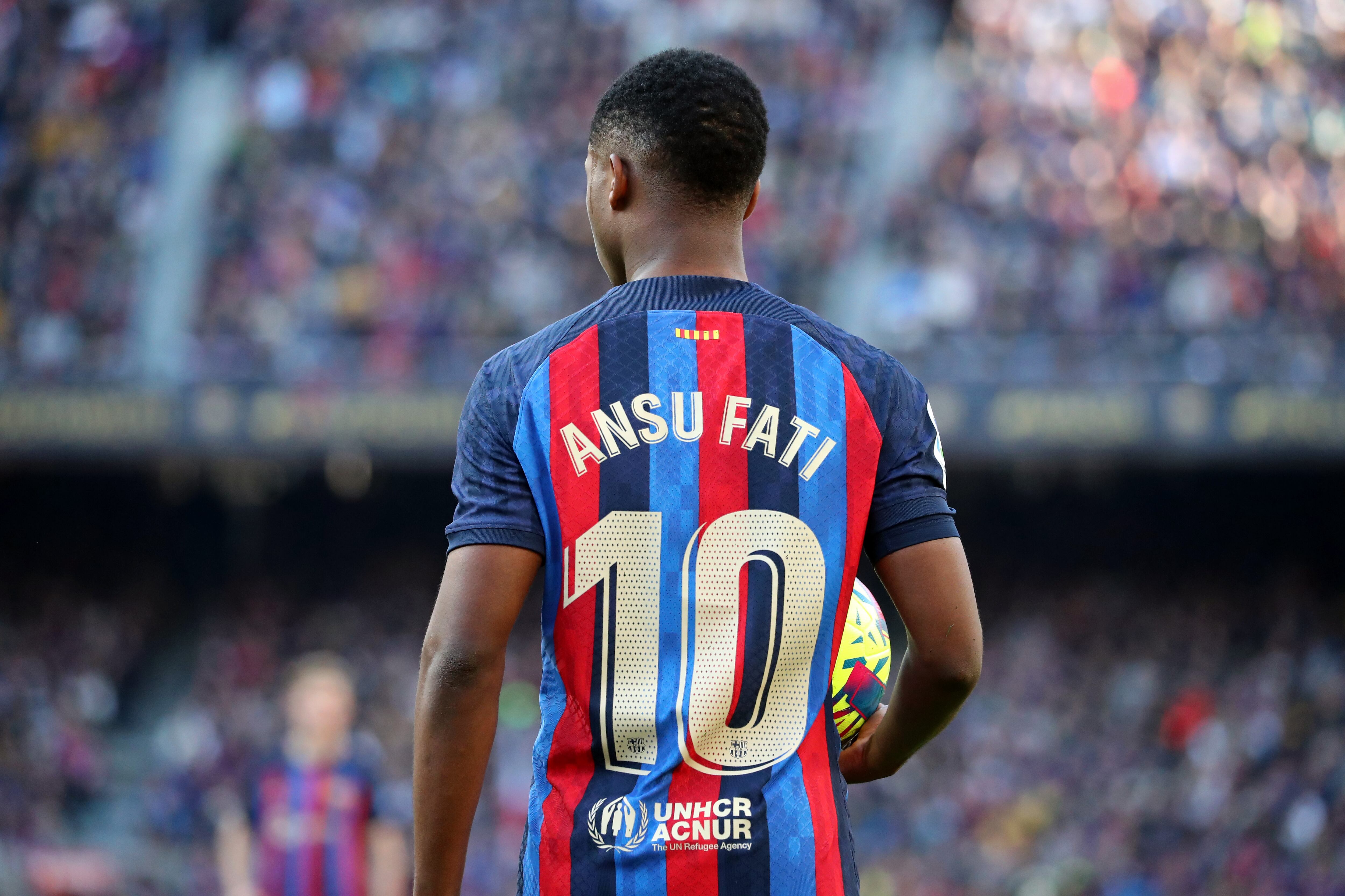 Ansu Fati, durante un partido con el Barcelona